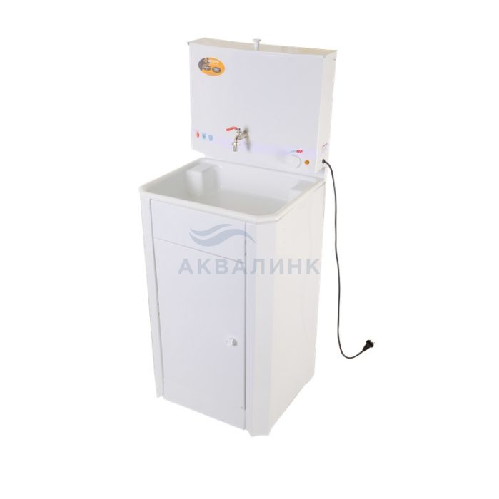 Умывальник дачный ЛЮКС с подогревом пластиковая мойка белый