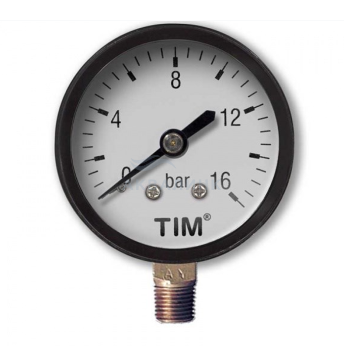 Манометр TIM радиального подключения 1/4" - 10 бар
