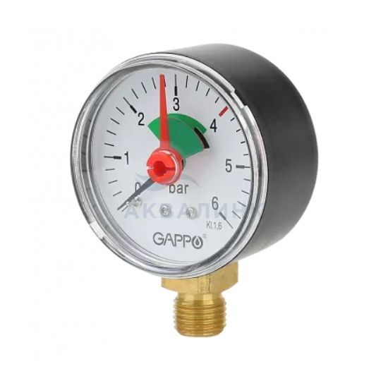 Манометр Gappo радиальный, с указателем предела D50мм