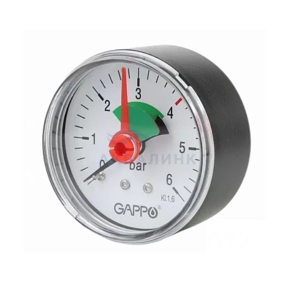 Манометр Gappo аксиальный, с указателем предела D50мм
