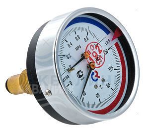 Термоманометр РОСМА ТМТБ-31Т  80мм 120° 1/2" 46мм аксиальный