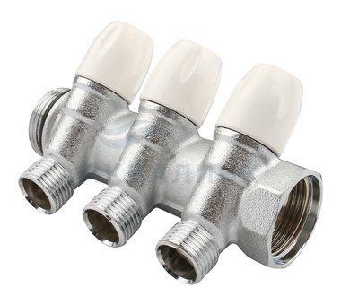 Коллектор Tiemme регулируемый с вентилями с отводами 1/2"