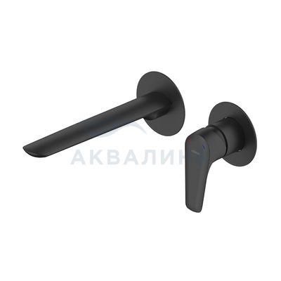 Смеситель для раковины Milardo Дейл (Dale), встраиваемый, черный матовый, DALBL00M65