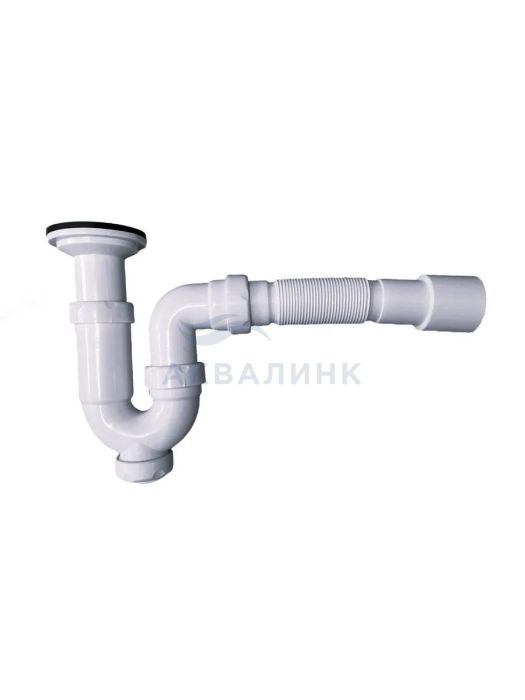 Сифон Клюква К-91 1-1/2х40*40/50 прямоточный с гофрой L 250-400мм