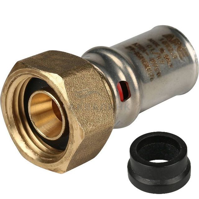 Соединение Stout с накидной гайкой, евроконус для м/п труб пресс