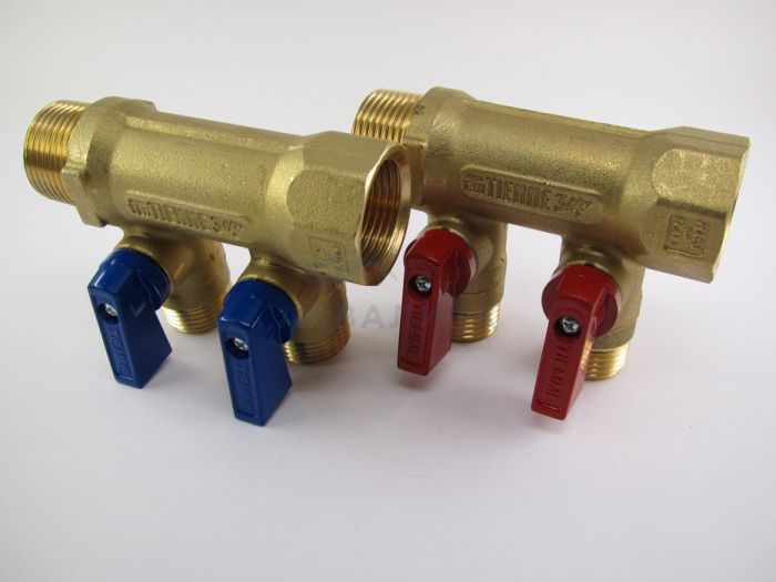 Коллектор Tiemme с шаровыми кранами с отводами 1/2"