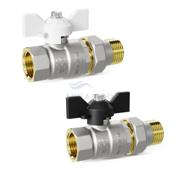 Кран шаровой LD Pride со сгоном, в/н бабочка