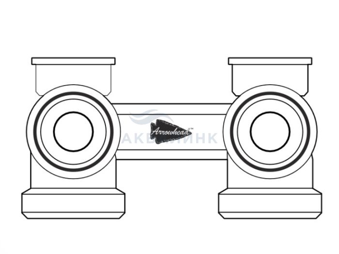 Узел нижнего подключения Arrowhead White H-образный, угловой, 3/4"- 1/2", белый 216132W 