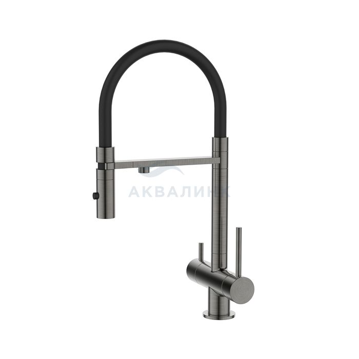 Смеситель для кухни IDDIS Айкон (Ikon) гибкий излив, черный матовый, IKNBLFFi05