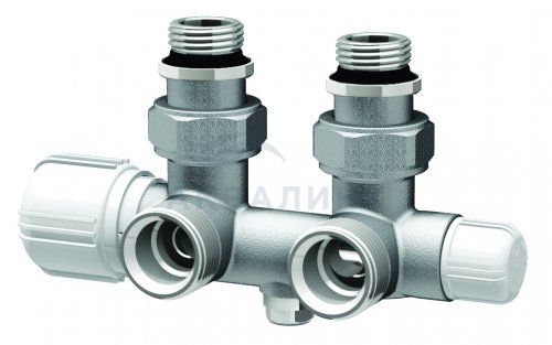 Узел FAR Н-образный, с термо. и зап.клапанами, угловой, 3/4"EU - 1/2", НР FT 1487 3412