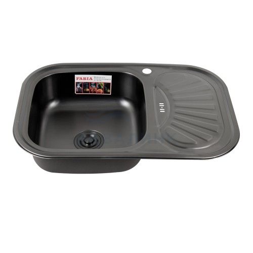 Мойка врезная Fabia 75х49 левая чаша Графит
