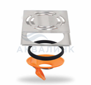 Решетка Metaleks 10х10см AQUA 1мм, с сухим затвором "Borinni"