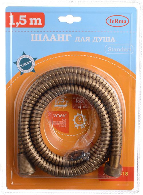 Шланг для душа MELODIA Standard (Стандарт) нерж.сталь, 150см, 1/2х1/2, бронза MKP20318BL bz Распродажа с магазина!