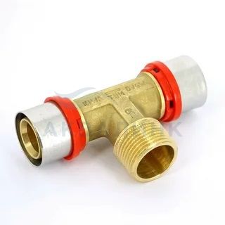 Тройник Tiemme пресс с НР для м/п трубы