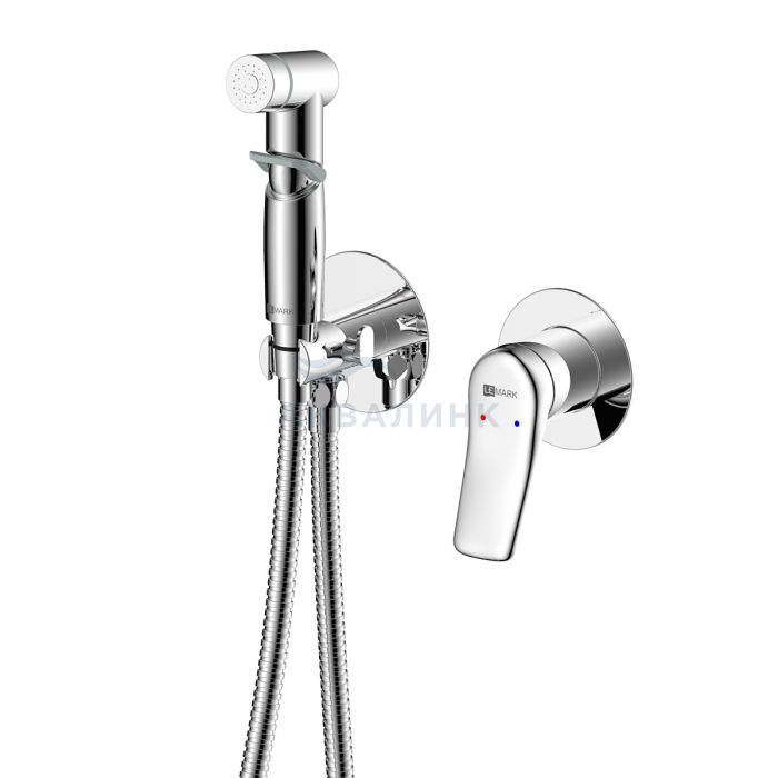 Смеситель для биде LEMARK Ortus встраиваемый, с гигиеническим душем, хром LM11319C