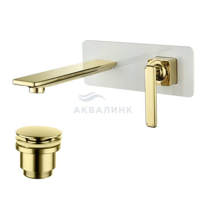 Смеситель для раковины LEMARK Mista встраиваемый, белый/золото LM6426WG