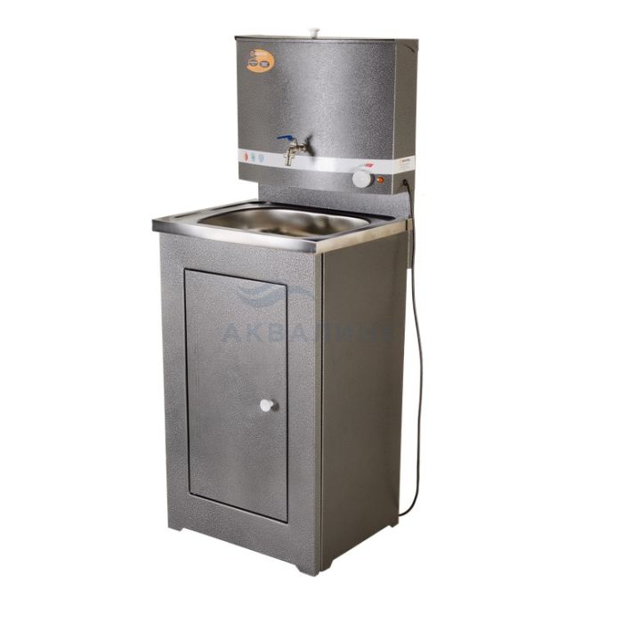 Умывальник дачный ЛЮКС с подогревом нержавеющая мойка серебро