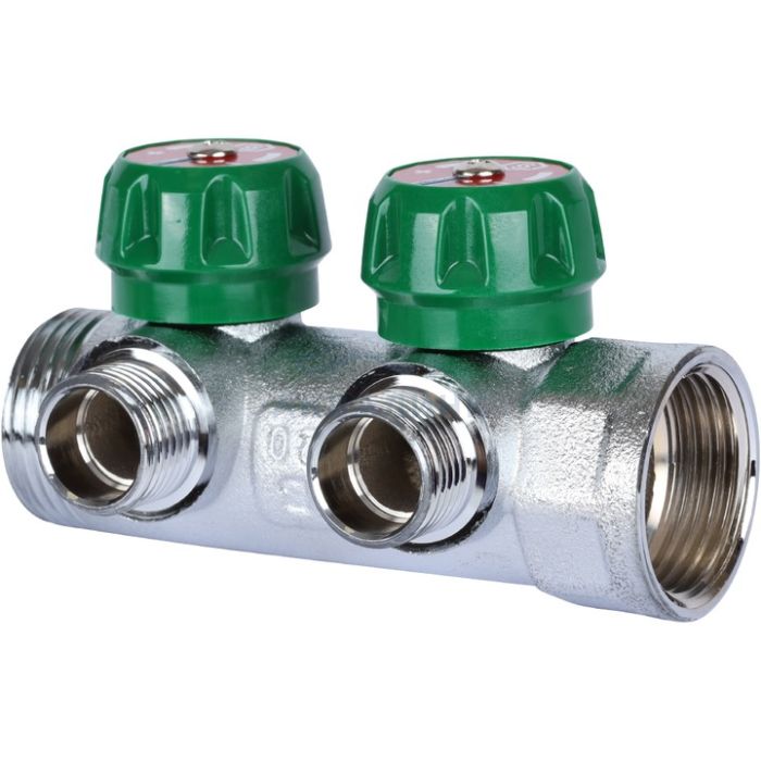 Коллектор Stout регулирующий 1", 2 отвода 1/2"