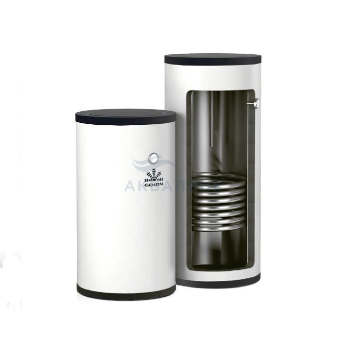 Бойлер Gekon BW 150 л, с 1-м ТО, 30 кВт, подключение слева, INOX, настенный GK1501WL