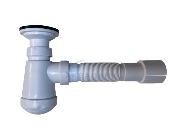 Сифон Клюква К-136 1-1/2х40*40/50 прямоточный с гофрой L 250-400мм