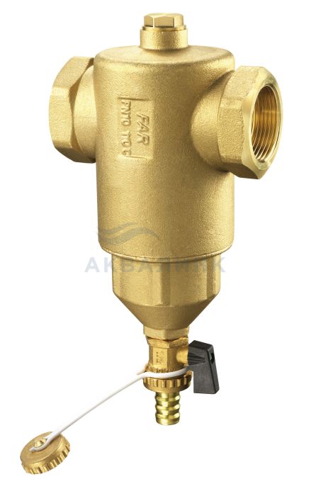 Сепаратор шлама (дешламатор) 1 1/2", со сливным краном, отверстие 1/2" FAR FA2200112