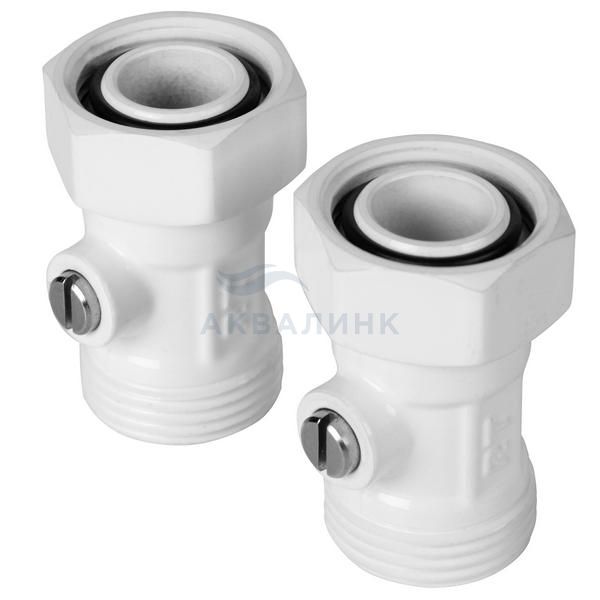 Узел нижнего подключения Royal Thermo прямой раздельный 3/4х3/4ЕК (белый) RANPP13434WH