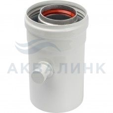 Элемент дымохода конденсатосборник STOUT горизонт. DN60/100, п/м уплотнения в компл. с лого. SCA-6010-000102
