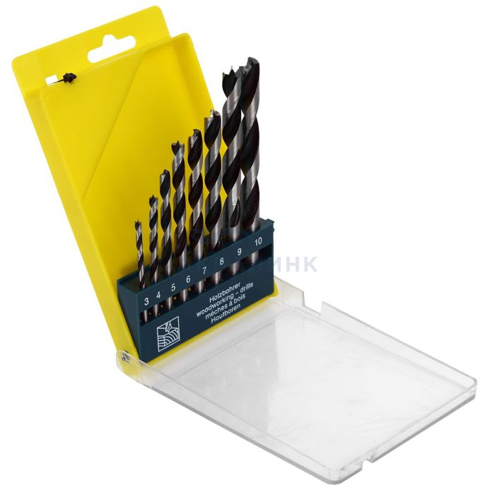 Набор сверл Fit по дереву 3-10мм 8шт. 36108