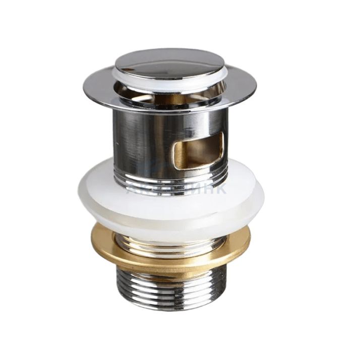 Клапан донный Terma Click-Clack 10100 c маленькой кнопкой, с переливом, Хром