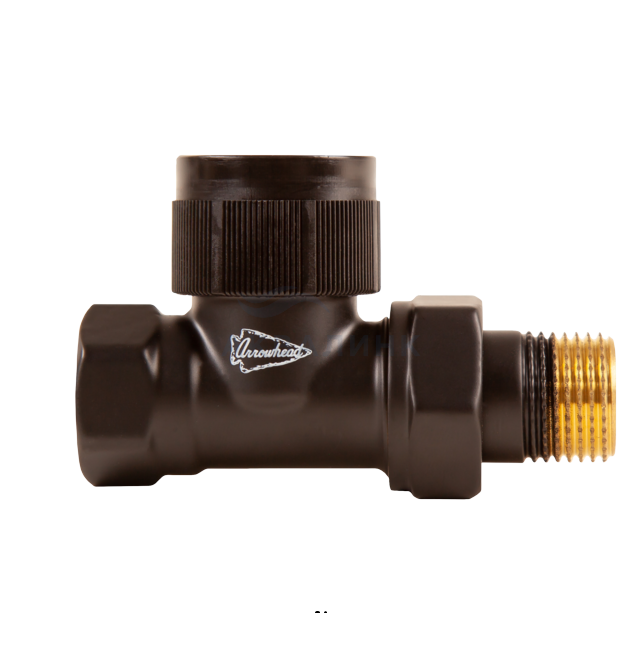 Клапан термостатический Arrowhead Black, прямой Ду15 черный 212022B