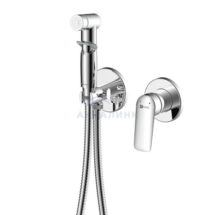 Смеситель для биде LEMARK Verba встраиваемый, с гигиеническим душем, хром LM11419C