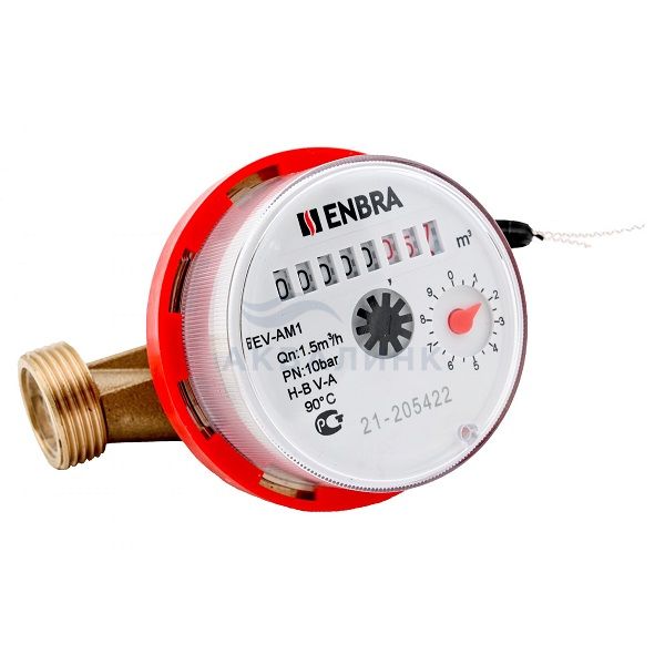Счетчик воды ENBRA  ДУ15 110 мм ГВС без сгонов