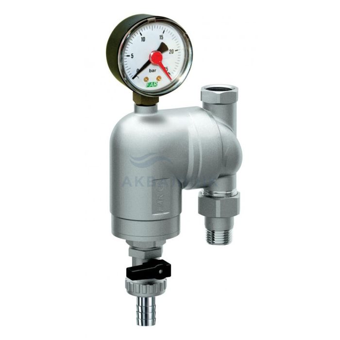 Фильтр промывной FAR с манометром, поворотное соединение, ВР-НР 3/4", 100мкм, FA 39A6 34100