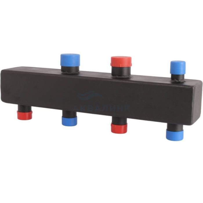 Коллектор стальной распределительный ROMMER 1х1-1/4 на 2 отопительных контура RDG-0016-004002
