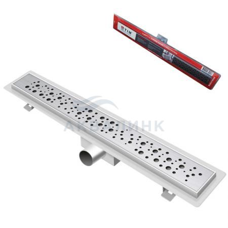 Канал дренажный TIM/Zeissler с горизонтальным выпуском и решеткой с круглыми отверстиями