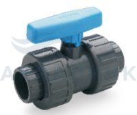 Кран шаровой ПВХ (PVC-U) клеевой с разборным муфтовым соединением d32 DN25,  PN16