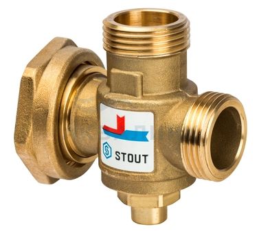 Клапан STOUT термостатический смесительный  G 1"М-G 1"1/2F-G 1"M   60°С