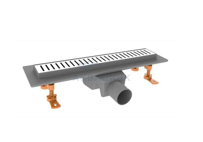 Канал дренажный Nova боковой Ø50 решетка полоски вертикальные