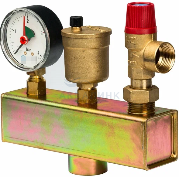 Группа безопасности ROMMER котла 3 бар, 1" до 50 кВт, в теплоизоляции RVS-0004-055025