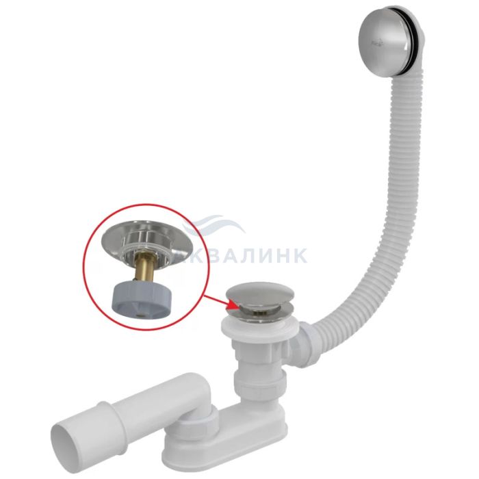 Обвязка для ванны AlcaPlast A504 CКМ Click Clack металл, хром