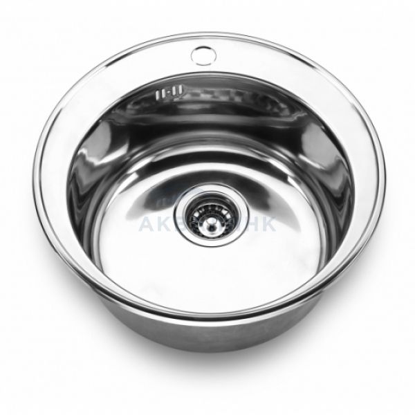 Мойка врезная D-49 (0,8х180) с сифоном