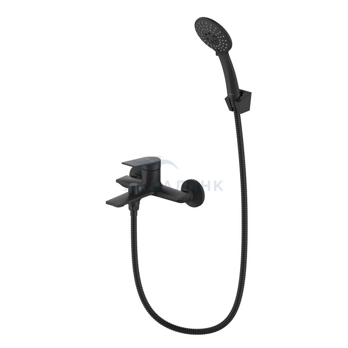 Смеситель для ванны и душа Milardo Азур (Azure), черный матовый, AZUBL00M02