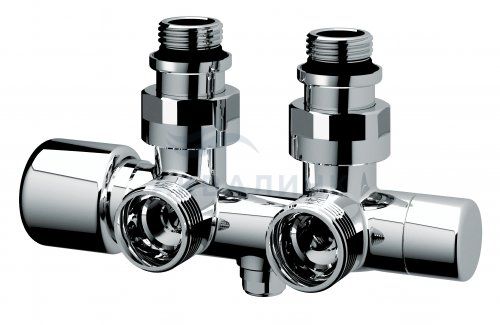 Узел термостатический Far Н-образный угловой 3/4"EU - 1/2", НР, серебро FL 0263 3412