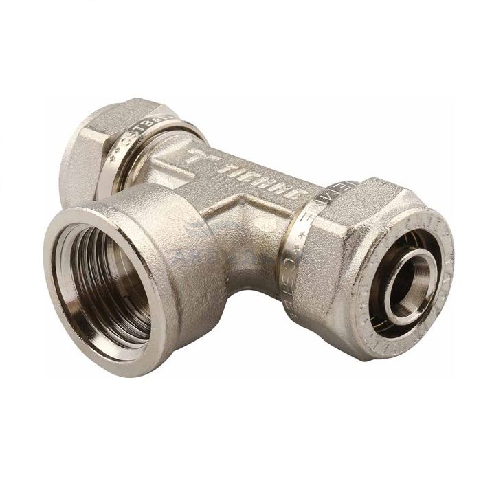 Тройник Tiemme обжим с ВР для м/п труб