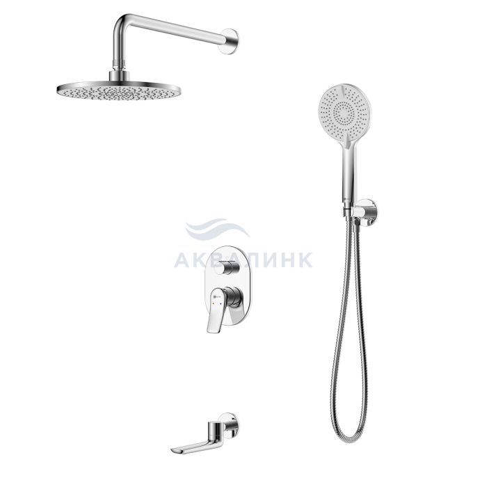 Система душевая LEMARK Ortus встраиваемый, с изливом. хром LM11322C