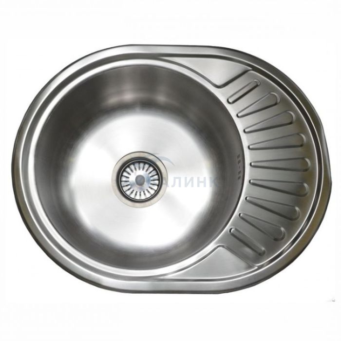 Мойка врезная 57х45 (0,6х160) левая чаша с сифоном, матовая