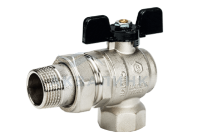 Кран шаровой STOUT со сгоном угловой в/н, бабочка