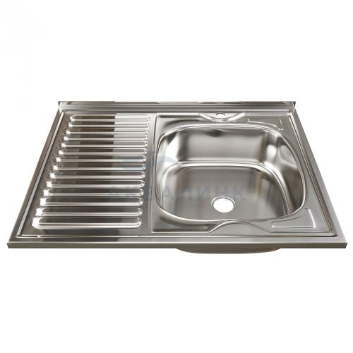 Мойка накладная 80х60 (0,6х160) правая чаша 