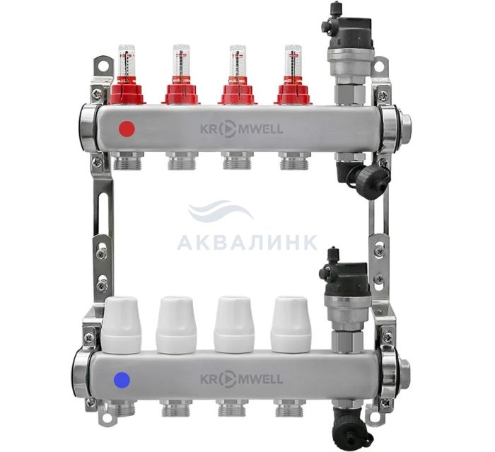 Группа коллекторная Kromwell 1", нержавеющая сталь, с расходомерами, 3/4"EU