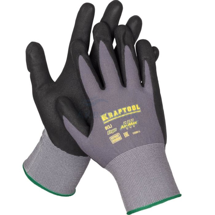 Перчатки KRAFTOOL EXPERT нейлоновые, вспененное нитриловое покрытие, размер XL, 11285-XL